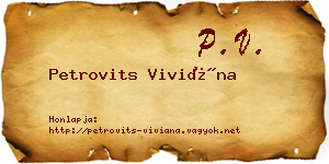 Petrovits Viviána névjegykártya
